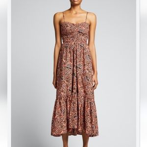 NEW A.L.C. Coral Multi Sleeveless Lilah Midi Dress